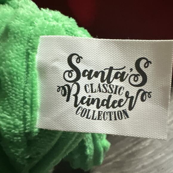 2024 Santa’s Christmas Reindeer Collection Donner Green Velvet Sugarloaf Plush- - Picture 3 of 5